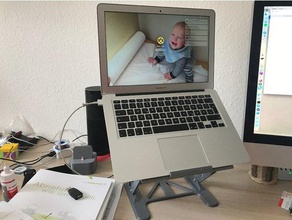 zusammenklappbarer laptop-Ständer Kühler computer apple fan das macbook stand 3d print model - Mito3D