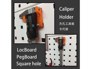 locboard caliper holder square hole pegboard obi tools peg board 3d print model - Mito3D