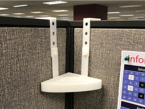 corner cubicle shelf office hook 3d print model - Mito3D