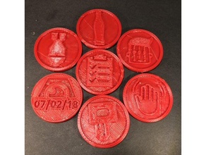 paranoia rpg commemorative achievement tokens games roleplaying game 3d print model - Mito3D