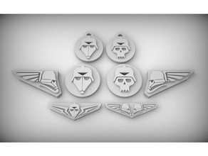 imperial iconography aquila skull keyring 3d printing 28mm badge death emblem guard imeprial krieg medal miniature sigil space 3d print model - Mito3D