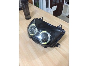 kawasaki z1000 twin dual beam projector headlight conversion also fits ninja 250 kle klr automotive headlights projectors 3d print model - Mito3D