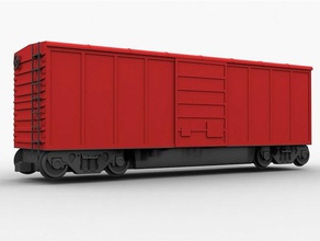 train boxcar assembly - 32mm scale s-gauge vehicles warhammer warmachine 3d print model - Mito3D