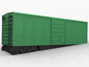 damaged boxcar assembly - 32mm scale s-gauge vehicles train warhammer warmachine 3d print model - Mito3D