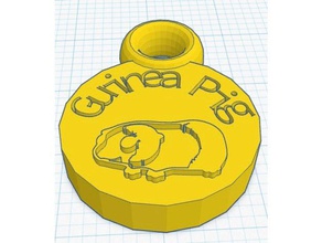 guinea pig charm keychain keychains 3d print model - Mito3D