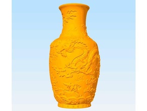 vase dragon pattern sculptures 3d print model - Mito3D