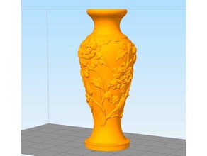 vase peony pattern sculptures 3d print model - Mito3D
