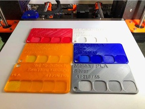 filamento de la muestra tarjeta personalizable scad La impresión en 3d las pruebas 3d print model - Mito3D