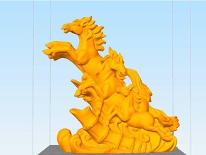 running horses Tiere Pferde 3d print model - Mito3D