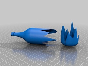 broken bottle containers 3d print model - Mito3D