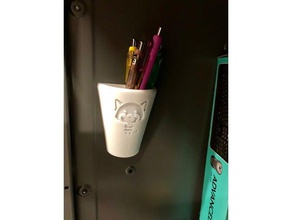 retsuko aggretsuko magnetic pen cup office 3d print model - Mito3D
