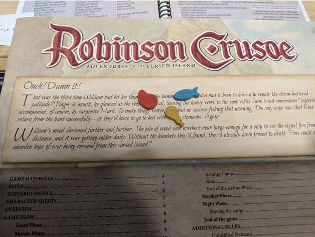 robinson crusoe-Token Spiele 3D print model - Mito3D