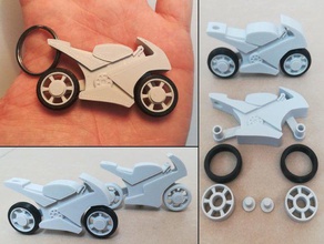 motosiklet Anahtarlık dönen tekerlekler 3dmodel 3d moda bisiklet tasarım mühendislik fob honda kawasaki anahtar keyfob zinciri model motor çok renkli suzuki oyuncak oyuncaklar araç tekerlek tekerlekli yamaha 3d print model - Mito3D