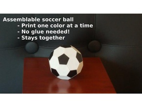 balón de fútbol icosaedro truncado la asamblea matemáticas art arquímedes sólido bola decoración geométricas sin pegamento ornamento juguete copa del mundo 3d print model - Mito3D