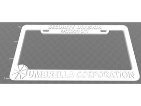 umbrella corporation - division de la sécurité raccoon city, cadre plaque d'immatriculation resident evil les signes et logos corp 3d print model - Mito3D