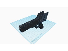 crow pistol props fantasy gun untested 3d print model - Mito3D
