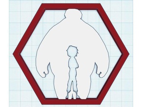 baymax hex silhouette der Achterbahn 3d-drucken big hero 6 hexagon pixar 3d print model - Mito3D