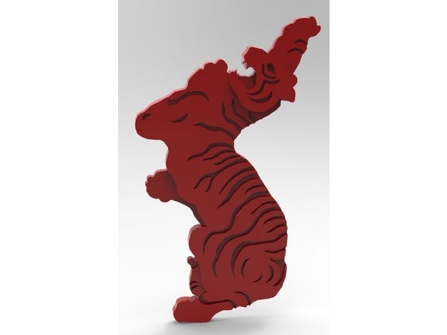 coréen tigre décor chosun la corée le carte 3D print model - Mito3D