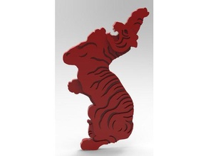 korean tiger decor chosun korea map 3d print model - Mito3D