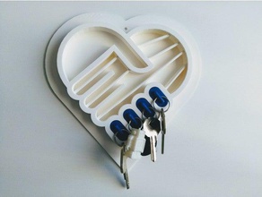 e-nable wall key holder decor arm decoration design heart keychain love organizer phoenix hand teamunlimbited unlimbited 3d print model - Mito3D
