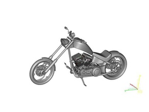 harley motos chopper vehículos motor modelo moto escala 3d print model - Mito3D