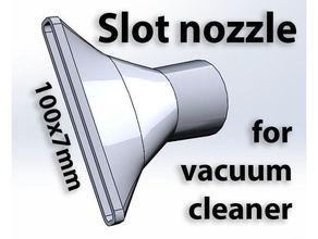 slot nozzle 100x7mm + 45deg vacuum cleaner parts 3d print model - Mito3D