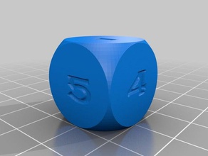 numérico de 6 faces dados personalizado 3d print model - Mito3D