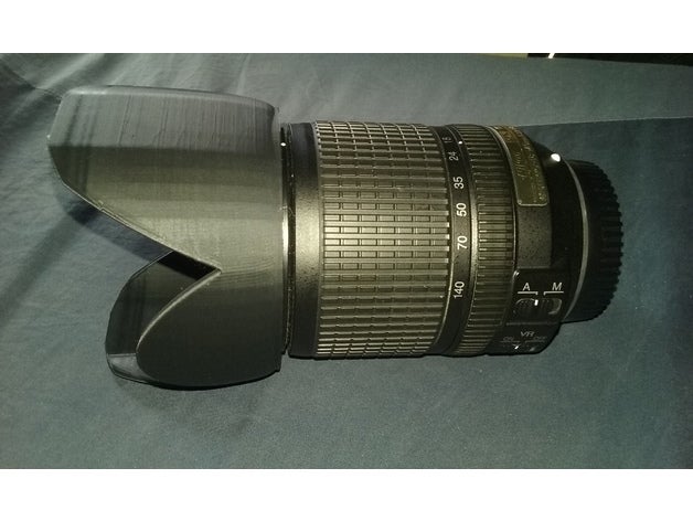 nikon nikkor af-s 18-140mm parasol cámara 3D print model - Mito3D