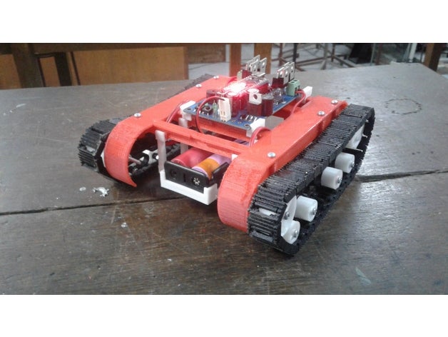 la clase de economía del tanque robótica arduino caterpillar rueda dentada pistas 3D print model - Mito3D