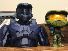 master chief bust video games 343 industries armor bungie halo infinite 3 helmet microsoft game xbox 3d print model - Mito3D
