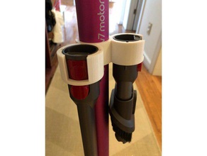 customizable dyson v7v8 wand accessory mount household v8 vacuum 3d print model - Mito3D