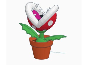 piranha plant creatures attach carnivorous enemy flower pot mario brothers bros teeth triffid video game 3d print model - Mito3D