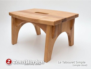 le tabouret simple stool cnc household router footstool hardware pinewood sorotec basicline zenziwerken 3d print model - Mito3D