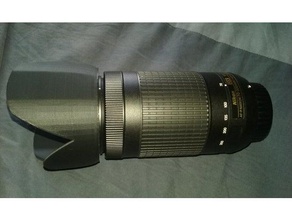 nikon af-S Nikon 70-300mm dx lens hood kamera 3d print model - Mito3D