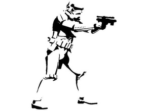 stormtrooper estêncil 2d a arte blaster jedi starwars star wars storm trooper 3d print model - Mito3D