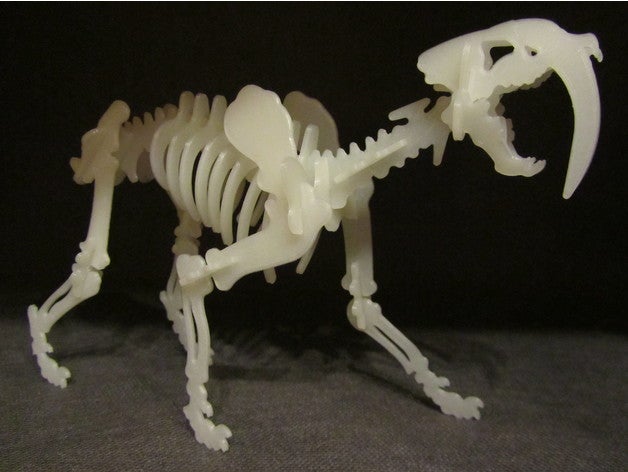 sabertooth puzzle 3d construction kit i dino dinosauro 3D print model - Mito3D