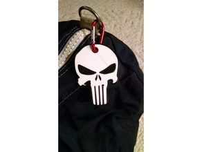 punisher luggage tag accessories dangle dual extrusion keychain skull 3d print model - Mito3D