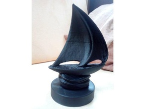 brigintine new jersey outdoor sailboat sculpture shortened pedestal sculptures figurine sailing statuette 3d print model - Mito3D