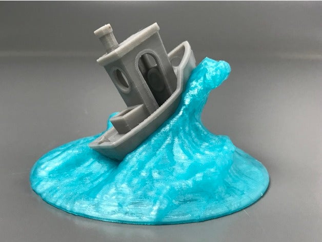 benchy mar onda de exibição esculturas 3dbenchy nexnox paradigmprops travis jackson água 3D print model - Mito3D