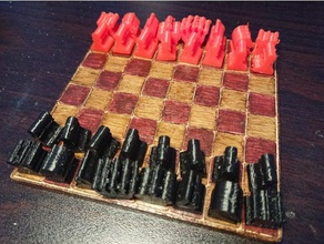 magnetic chess set miniature sized magnets tabletop classic game boardgame boardgames board checkers pawn piece pieces 3d print model - Mito3D