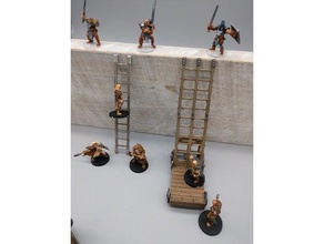 openforge siege scaling ladders games 28mm dnd tabletop wargaming 3d print model - Mito3D