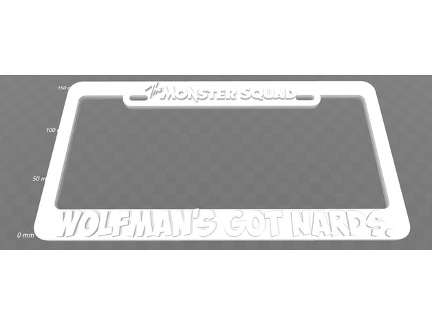 monster squad wolfmans got nards license plate frame signs logos 3D print model - Mito3D