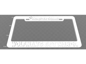 mostro squad wolfmans ottenuto nards license plate frame i segni loghi 3d print model - Mito3D