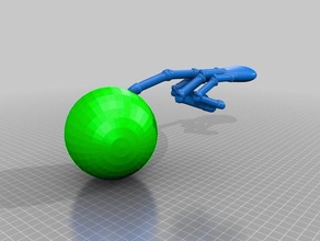 sphère très long doigt sculptures 3d print model - Mito3D