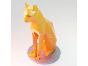 sitting cat low poly animals 3dp 3dprintable 3dprinting 3d printing art beautiful chat christmas gift decor decoration egypt faceted feline gato gatto halloween home home decor indoor decoration katze kitty lowpoly nice pet polygon statue statuette triangle