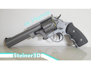 silah tabanca tek eylem prop sahne 44 magnum cephane mekanik mekanizma oyuncak çalışma 3d print model - Mito3D