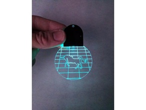 edge-lit acrilico ciondolo accessori lasercut led 3d print model - Mito3D