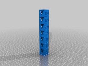 temp calibration tower 20mm 190 220 3d printing tests customized 3d print model - Mito3D