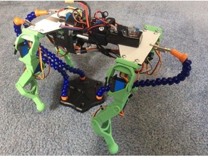 quadruped robot legs mg92b micro servo robotics legged walking 3d print model - Mito3D