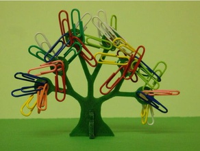 paper clip tree arbre &agrave trombones gadgets bureau cilp desk pencilpot 3d print model - Mito3D